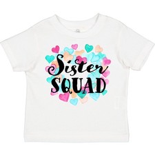 Inktastic Sister Squad Hearts Toddler T-Shirt Siblings Sisters Big Valentine New