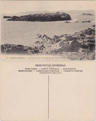 Saint-Raphaël Le Lion de terre et  Lion de Mer vus de la route de Nice 1919