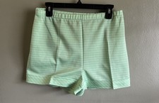 VTG 60s MOD Catalina Sportswear Bright Green Polka Dot High Waist Shorts.Large