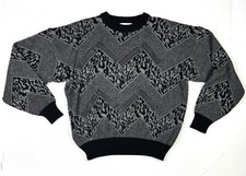Limited Edition By Expressions Sweater Men  s Large Vintage Retro Gray Geometric