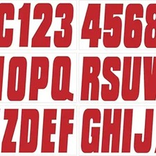3-Inch Boat  PWC Registration Number Kit, Solid Red-Red