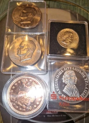 3x 91% KUPFER DOLLAR USA 1971,72,79 ORIGINAL,2 MEDAILLE 1×999 KUPFER U 900ER KU. - Bild 1 von 4