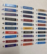 (30) NFL Star Retired/HOF Player Labels for BCW Card Dividers - Labels ONLY