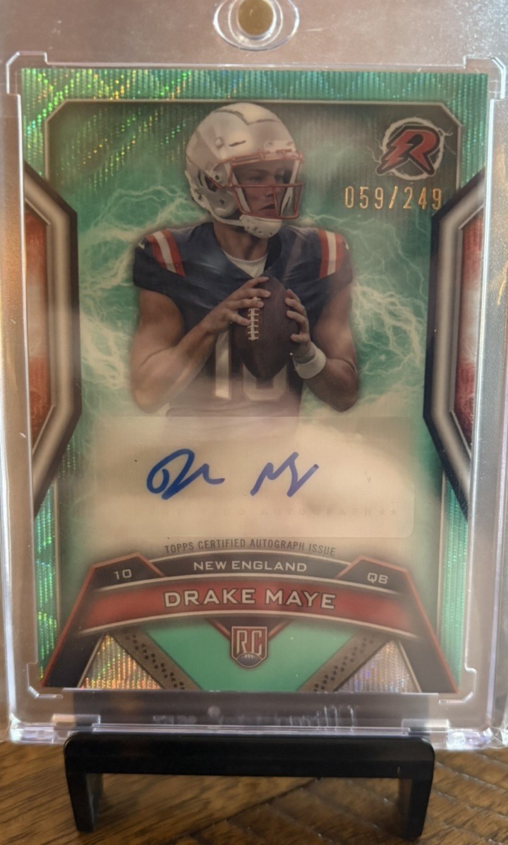 Drake Maye 2024 Topps Resurgence #RRS-DM Aqua Surge Rookie Auto Rookie RC /249 