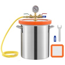 3 Gallon Vacuum Chamber, Upgraded Tempered Glass Lid Vacuum Degassing Chamber