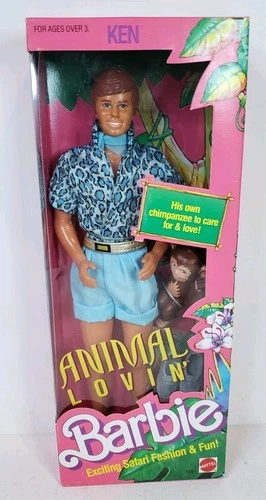 ANIMAL LOVIN KEN BARBIE DOLL 1988 MATTEL 1351 NRFB
