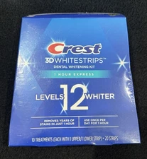 Crest 3D Whitestrips 1 Hour Express Dental Whitening Kit - 20 Stripes. EXP:04/26