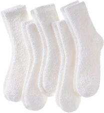 LINEMIN Womens Fuzzy Socks Cozy Fluffy Winter Warm Slipper Socks Microfiber Soft