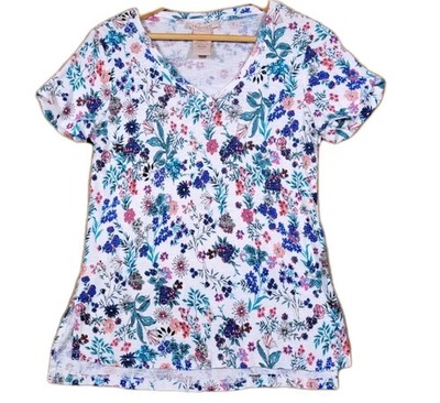 PHILOSOPHY Top Women's Small Floral Pima Cotton Casual Tee Pullover 