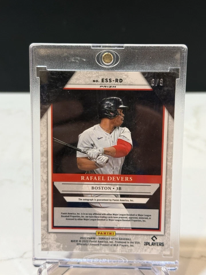 2022 Donruss Optic Elite Series Rafael Devers #ESS-RD Purple Pandora Prizm /8 - Image 3 of 3