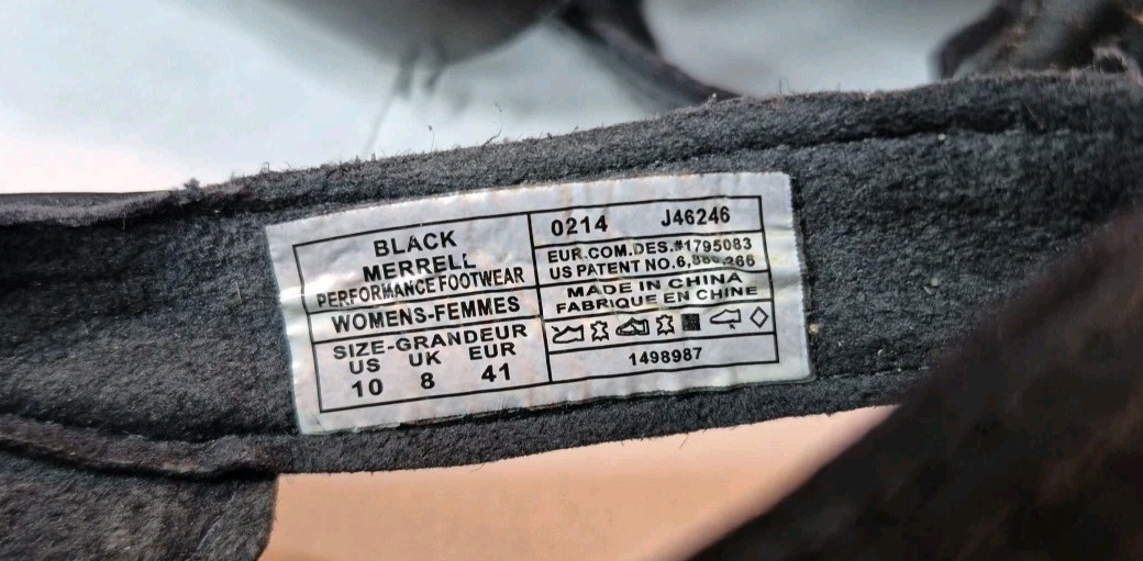Merrell Sandali da donna neri in pelle con cinturino e cinturino taglia 10 (J46246)