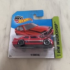 2014 Hot Wheels '92 BMW M3 Red HW Workshop Short Card rare