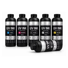 UV LED Ink for Epson I3200-U1 XP600 DX5 Printers 1L CMYKW Varnish Digita UV Ink