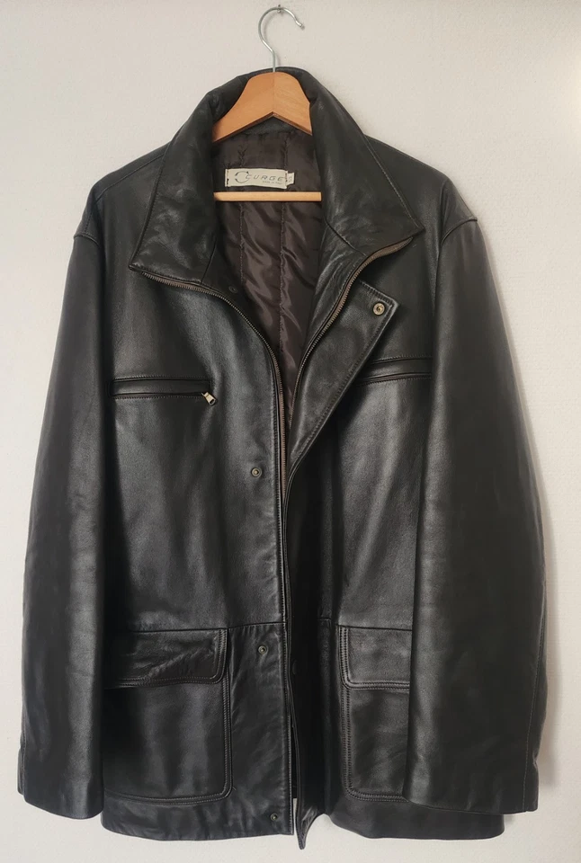 Manteau/Parka VERA PELLE en Cuir Véritable Marrron. T: 52 ou XL (voir mesures) - Photo 3/4