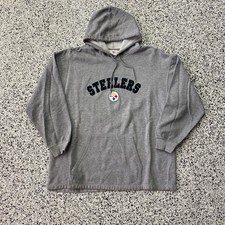 Vintage Pittsburgh Steelers Hoodie XLarge Grey Football 90s