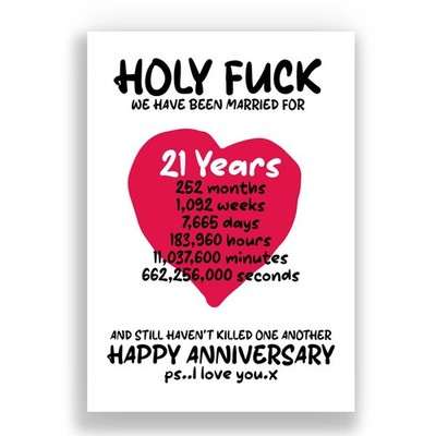 21 JAHRE HOCHZEIT JUBILÄUMSKARTE | LUSTIGE JUBILÄUMSKARTE