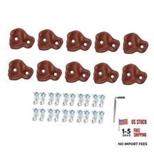 Rock Climbing Holds Wall Grips 10PCS PE Ergonomic Comfortable Hand Brown