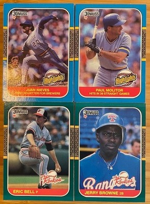 1987 Donruss Highlights and Rookies - You Pick - Complete Your Set