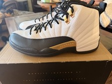 Jordan Air Jordan 12 Royalty High Top Sneakers White Black Gold Leather