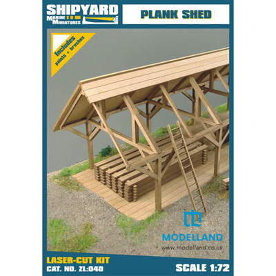 Diorama Laser Cut Plank Shed Premium Card Modellbausatz Maßstab 1:72 Werft ZL:040