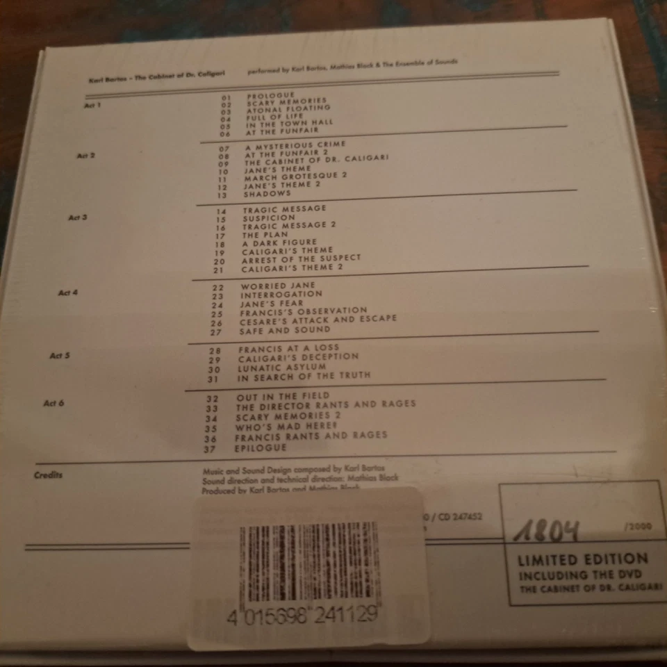 Karl Bartos-The Cabinet Of Dr. Caligari, Limit., Handnumb., handsign., 1CD, 1DVD - Bild 2 von 2