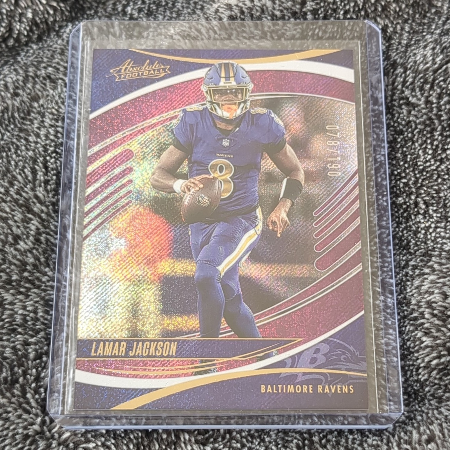 Panini Absolute 2025 Lamar Jackson Gold Spectrum #97 Baltimore Ravens 1/10