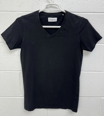 Lindbergh White Men s V-neck Solid Black Essential T-shirt / Size Small