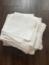 Lot Of 30 Vintage White Wedding Bridal Hankies Embroidered Lace Unused