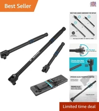 3PCS Breaker Bar Set Chrome Alloy 1/4 3/8 1/2 Drive Rotatable Heads