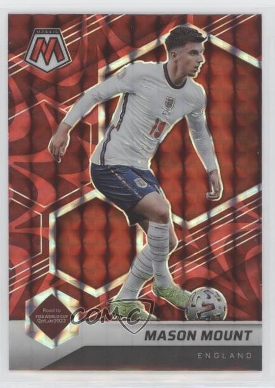 2021 Panini Mosaic FIFA Road to World Cup Reactive Red Prizm Mason Mount #37 0xx