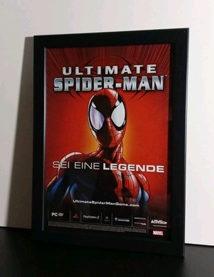 Rare Ultimate Spider-Man PS2 PC Werbeblatt Poster Gerahmt Ad Page Framed Werbung