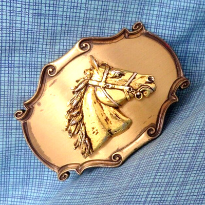 Western Horse Belt Buckle Cowboy Cowgirl Rodeo Vintage 1980 Raintree Mfg .SHY201