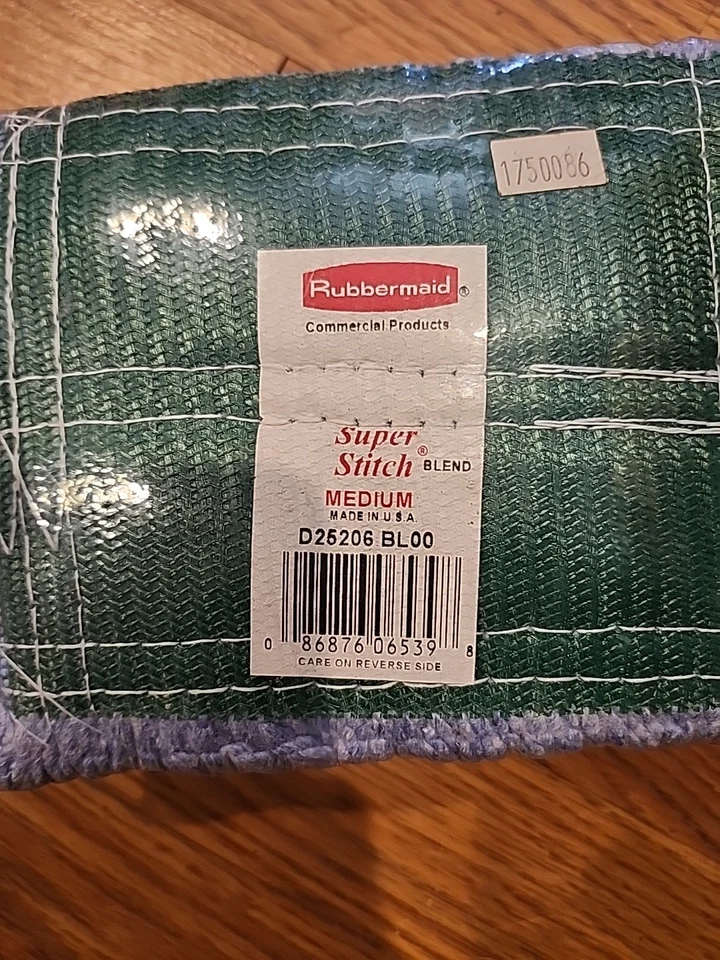 Rubbermaid Super Stitch Blend Mops, Blue, 5" Band, MPN D25306BL00 ~ - Image 2 of 3