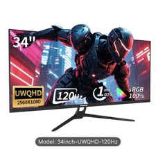 Image of Gawfolk 34-inch Ultra-Wide Gaming Monitor 120Hz UWQHD with FreeSync, 2560x1080