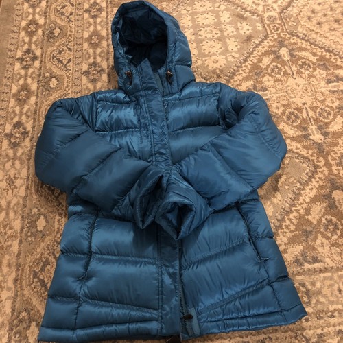 Eastern Mountain Sports EMS Cosmic Down Hooded Coat Blue Green Medium NWT $229 - Picture 13 of 18