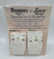 Vintage Pampers And Luvs Baby Diapers 2 Phases Disney Sesame St. NIP Newborn