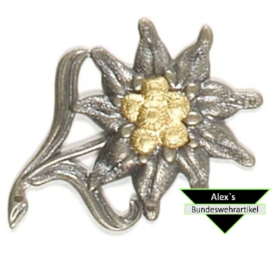 Mützenabzeichen Edelweiß Gebirgsjäger Abzeichen Edelweis Orig. Bundeswehr Neu  - Bild 1 von 2