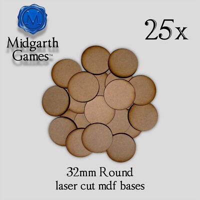 25x 32mm round MDF Bases Miniature Warhammer Laser Cut 40K FAST SHIPPING