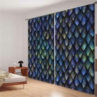 Blue Quiet Scale Light 3D Curtain Blockout Photo Printing Curtains Drape Fabric