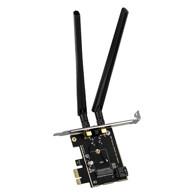M.2 to PCIe X1 Desktop PC Adapter MHF4 WiFi Bluetooth Wireless Module Converter