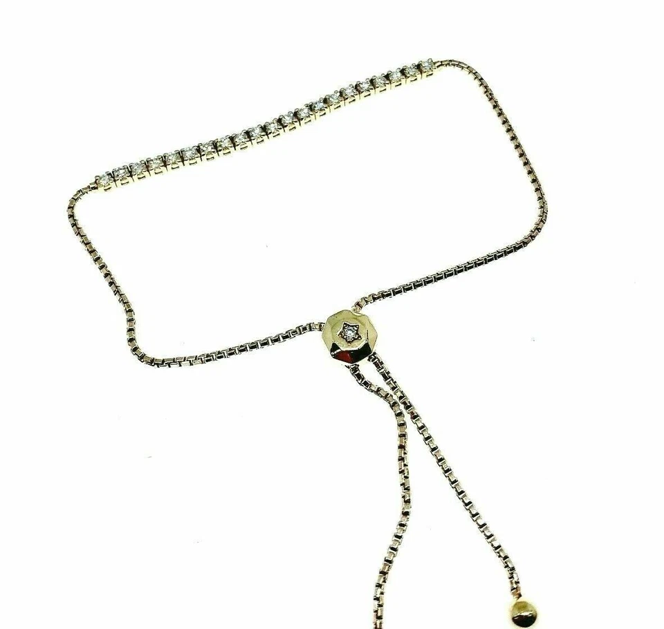 0,72 quilates t.w. Brazalete Ajustable Diamante Redondo Hecho a Medida Oro Rosa 14K Foto 3 de 4