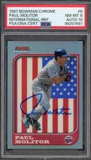1997 Bowman Chrome International Refractor #8 Paul Molitor PSA 8 Auto 10 hof aut