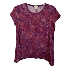 Style & Co Women's Short Sleeve Top Firework Pattern Size M