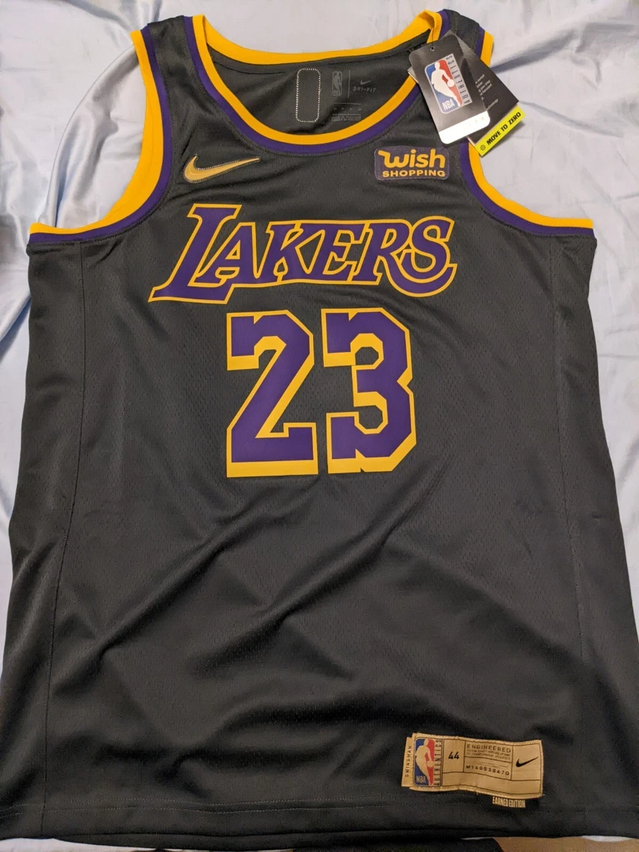 Lebron James Nike Authentic Lakers Jersey Gold and Purple 