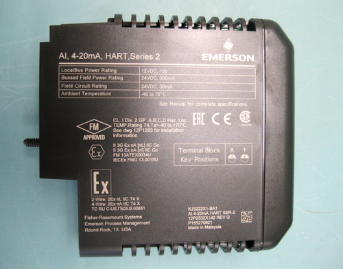 Emerson Fisher Rosemount DeltaV KJ3222X1-BA1 AI Hart SPS-Karte Ser 2 Rev Q E12