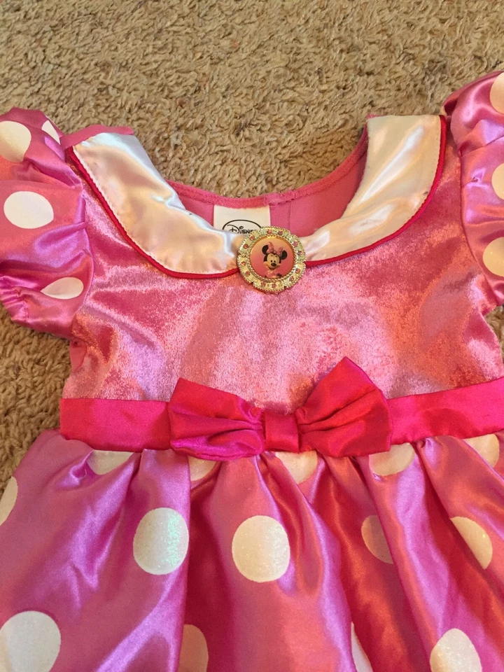 Disney Niña Talla 2 Vestido Minnie Mouse/Talla 5/6 Minnie Mouse Chanclas Para Plsy Foto 2 de 4