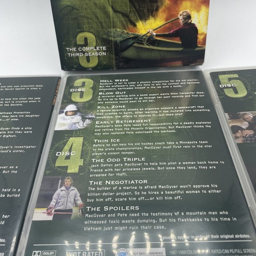 MACGYVER: COMPLETE THIRD SEASON, 5-DISC DVD SET, SEASON 3, TERI HATCHER, CLEAN - Picture 8 of 10
