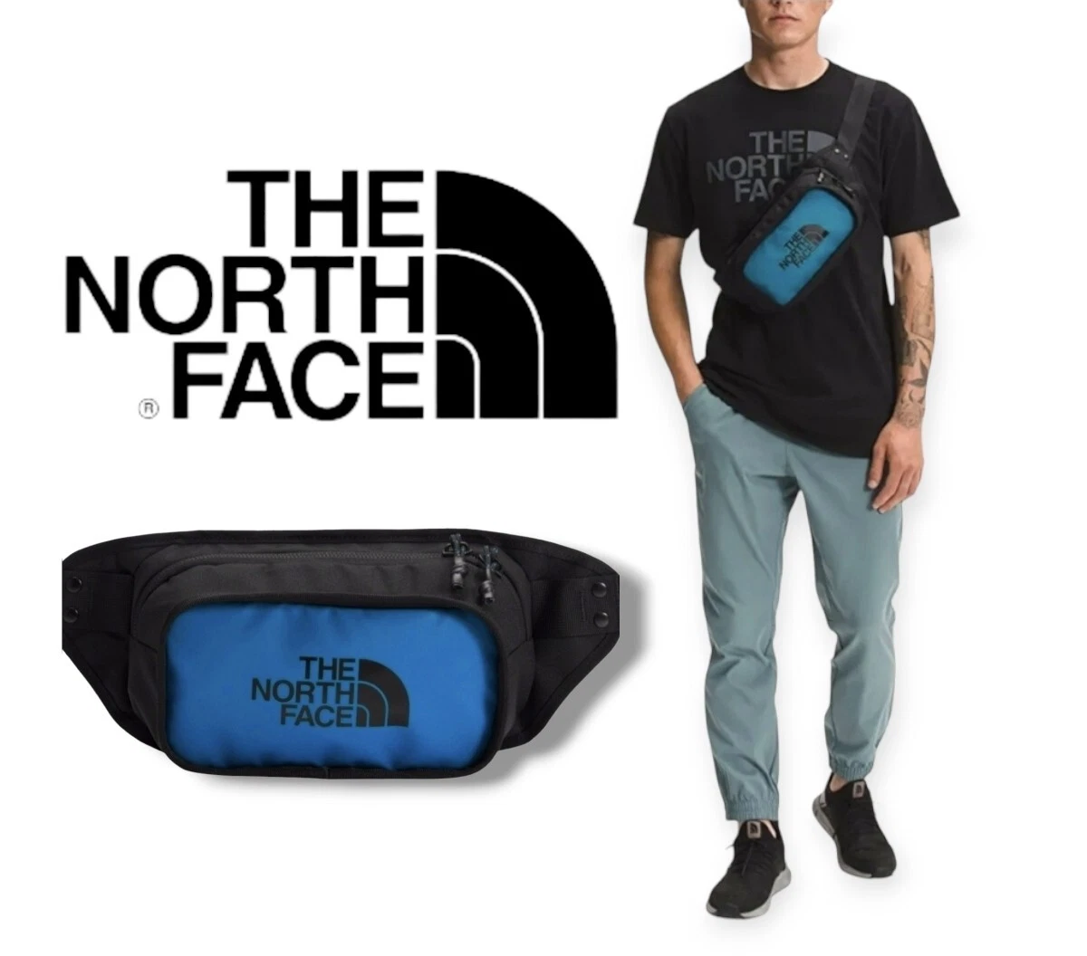 spuiten Wat De Kamer The North Face - Explore BLT Small Fanny Hip Pack Waist Bag - Banff Blue /  Black | eBay