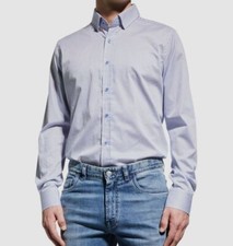  178 Robert Graham Men Blue White Geo Long-Sleeve Button-up Sport Shirt Size 2XL