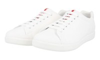 Prada Bike Mesh Linea Rossa Sneaker 4E2988 Weiss Neu Roter Streifen - 8,5 42,5